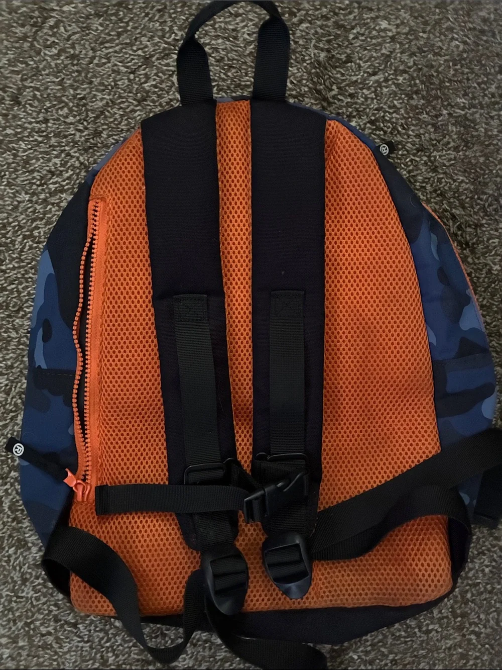 BAPE Small Blue Camo Backpack with Orange Trim